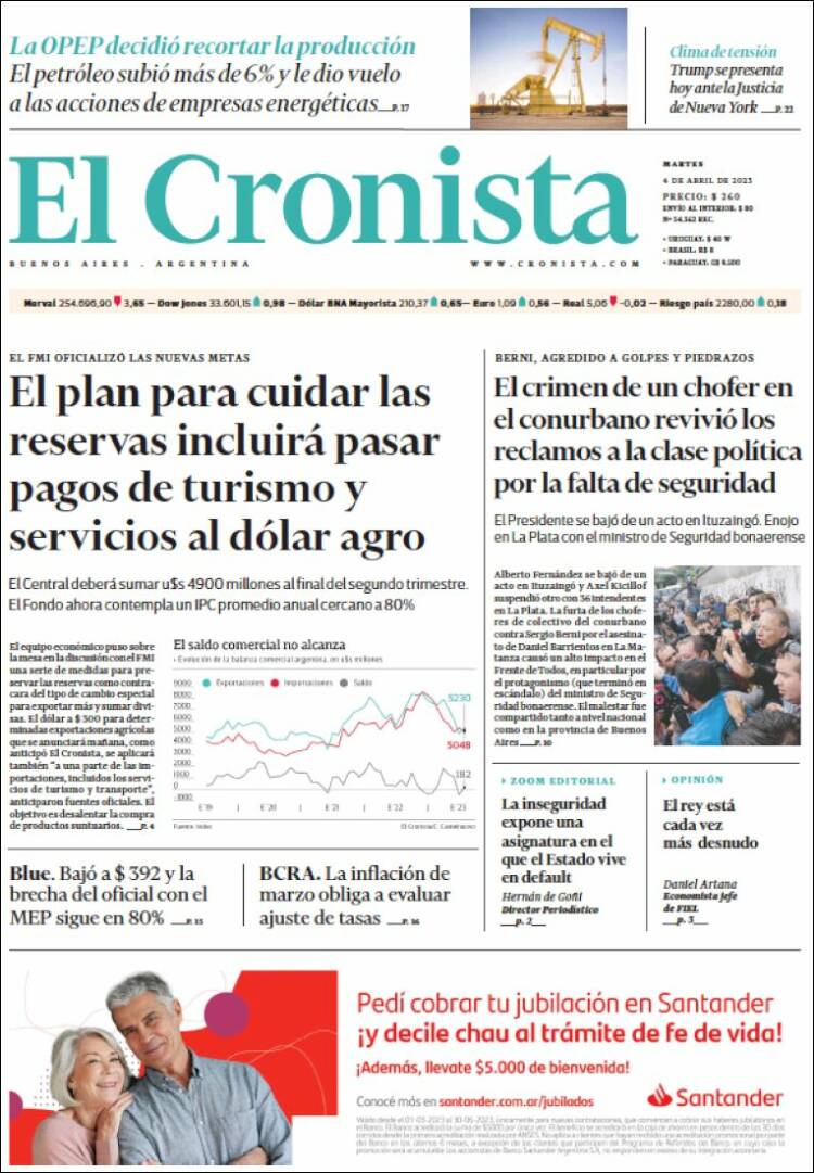 Portada de El Cronista Comercial (Argentina)