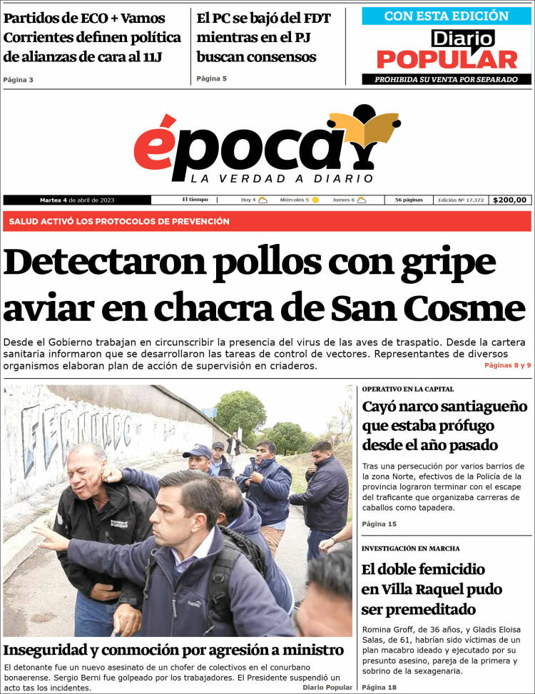 Portada de Diario Época (Argentina)