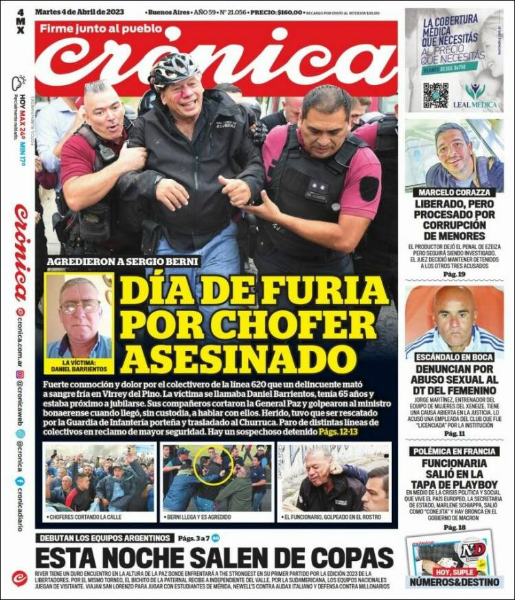 Portada de Diario El Libertador (Argentina)