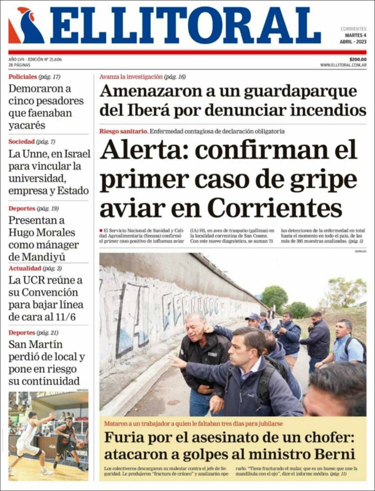 Portada de El Litoral Corrientes (Argentina)