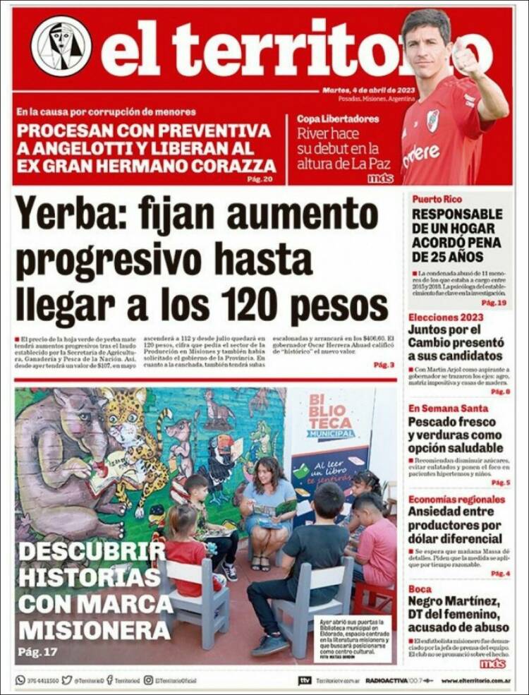 Portada de El Territorio (Argentina)