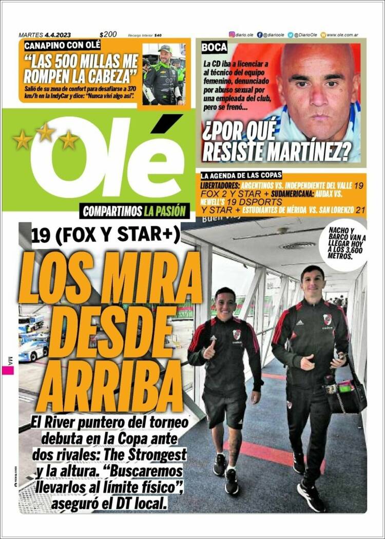 Portada de Olé (Argentina)