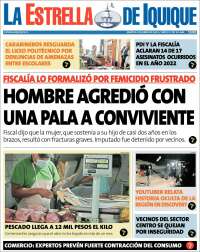 Portada de La Estrella de Iquique (Chile)