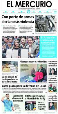 Portada de Diario El Mercurio (Ecuador)