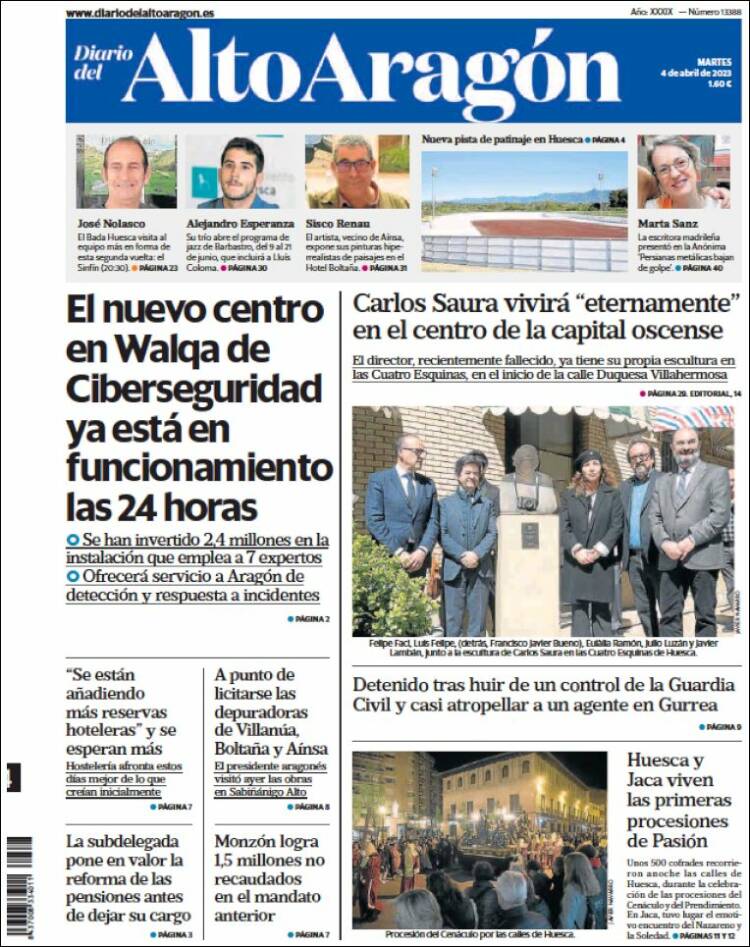 Portada de Diario del AltoAragón (España)