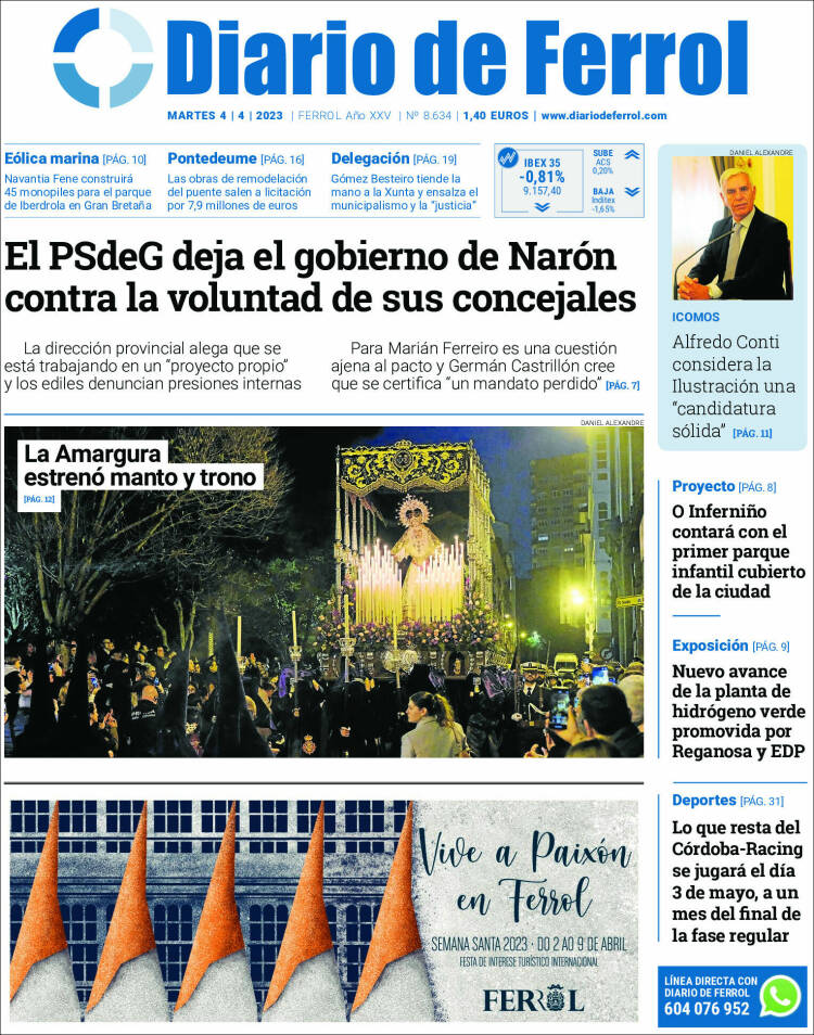 Portada de Diario de Ferrol (España)