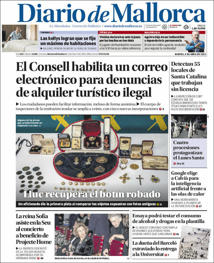 Portada de Diario de Mallorca (España)