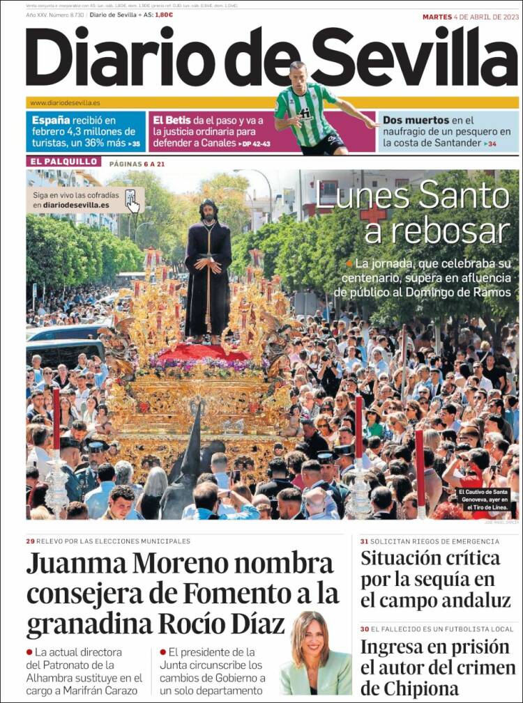 Portada de Diario de Sevilla (España)