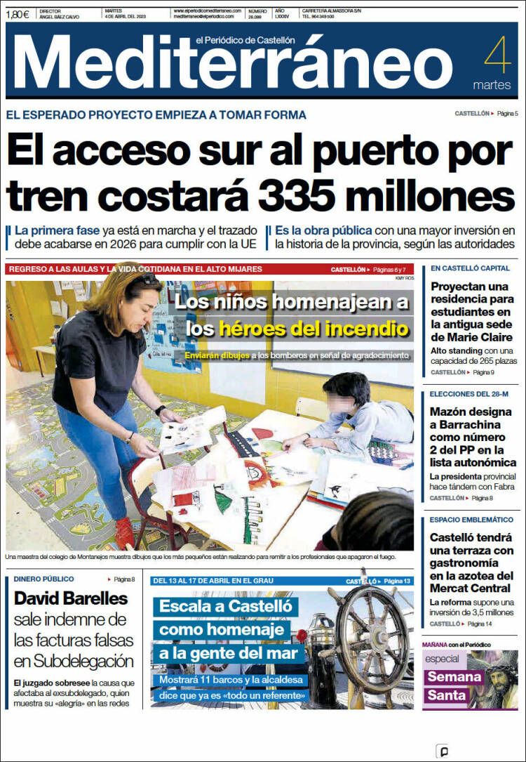 Portada de El Periódico Mediterraneo (España)