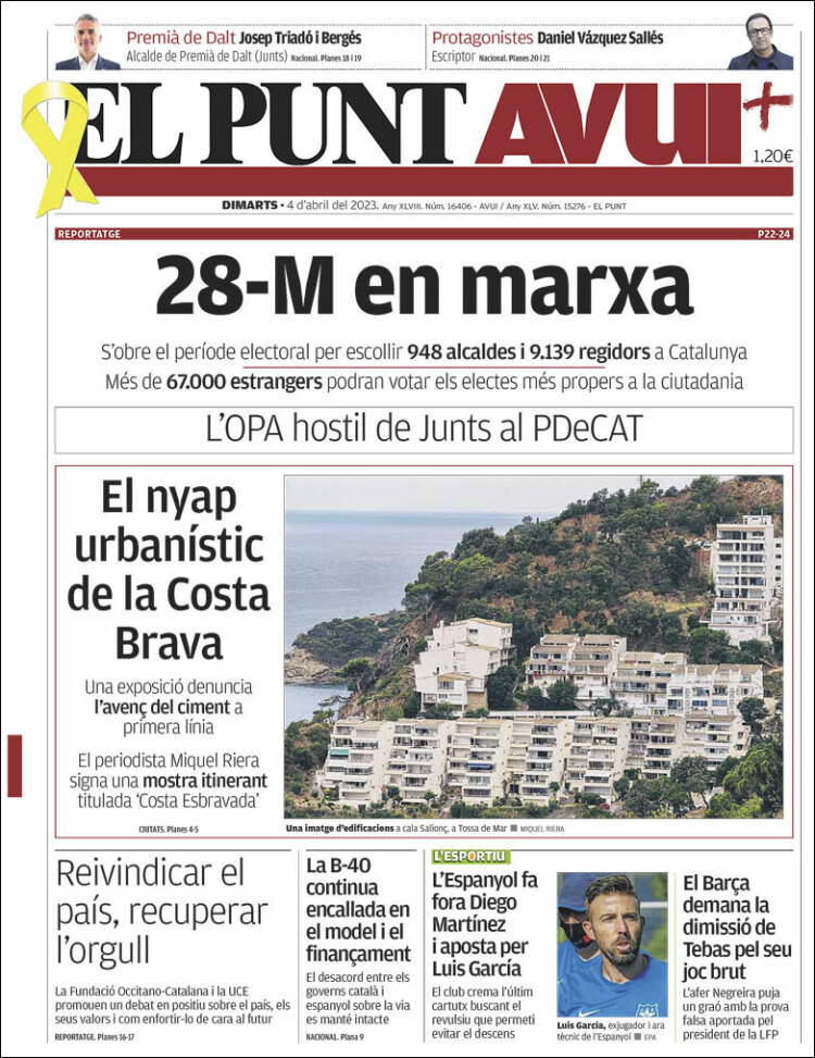 Portada de El Punt Avui (España)
