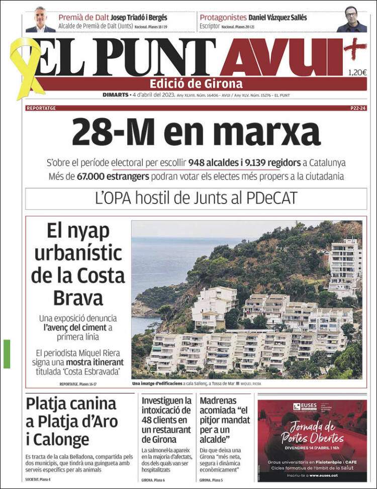 Portada de El Punt Avui - Girona (España)