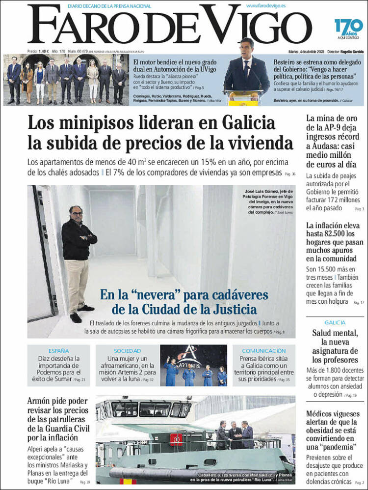 Portada de Faro de Vigo (España)