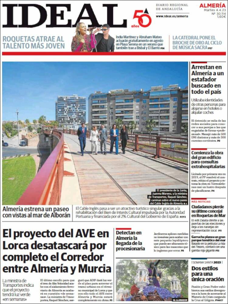 Portada de Ideal Almeria (España)