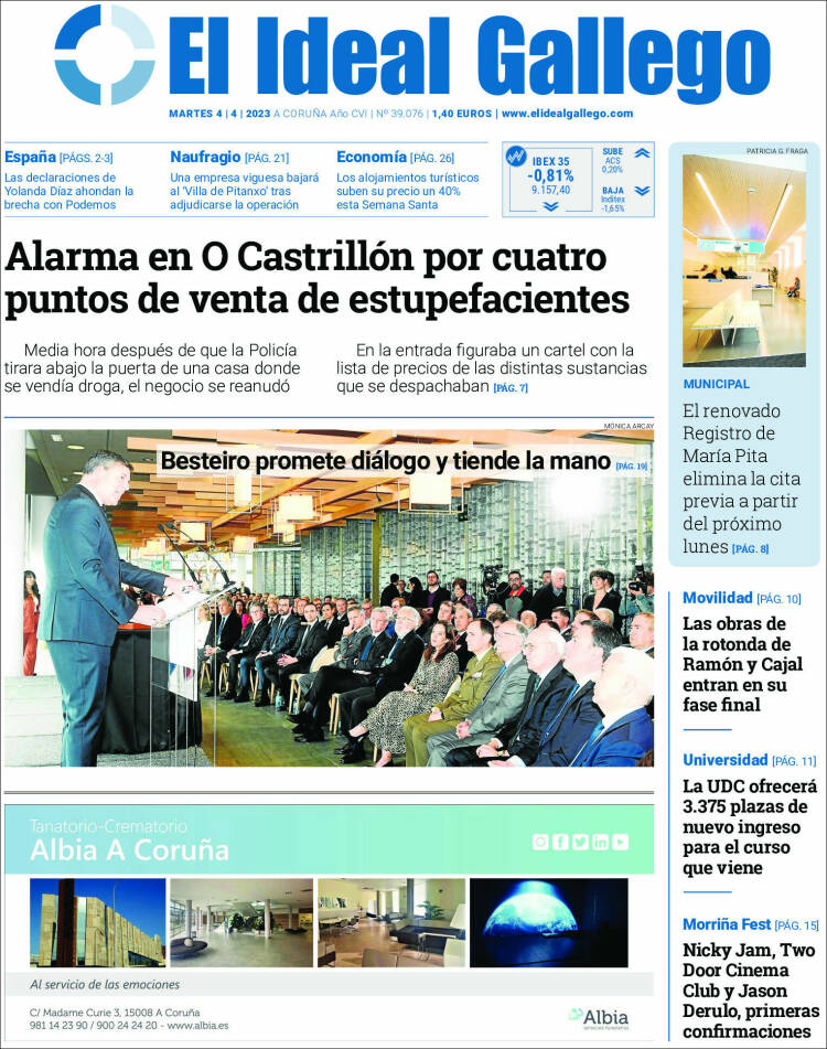 Portada de El Ideal Gallego (España)