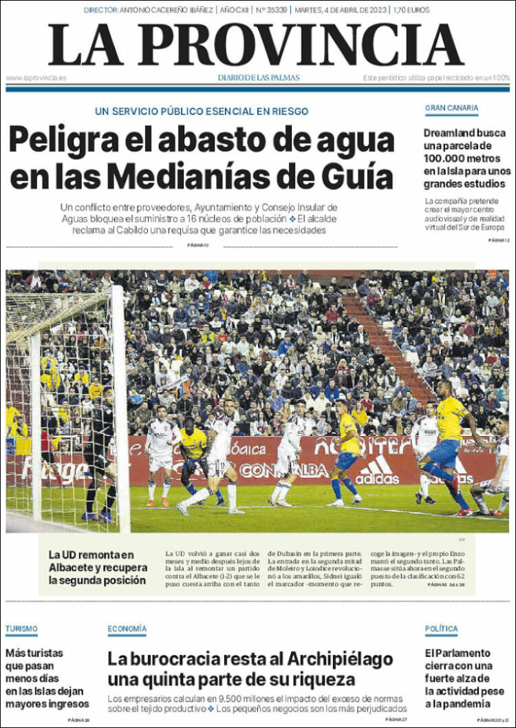 Portada de La Provincia (España)