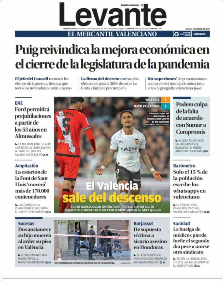 Portada de Levante (España)