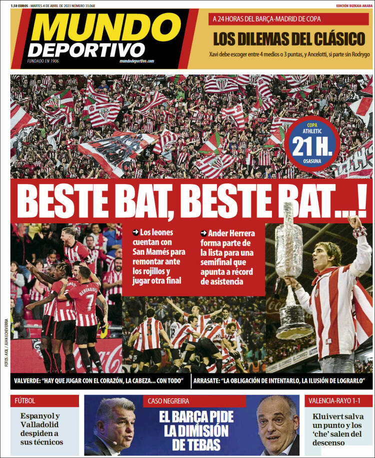 Portada de Mundo Deportivo Bizkaia (España)