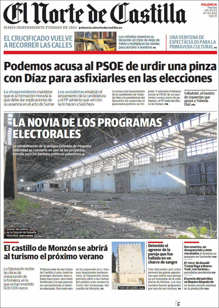 Portada de Norte de Castilla - Palencia (España)