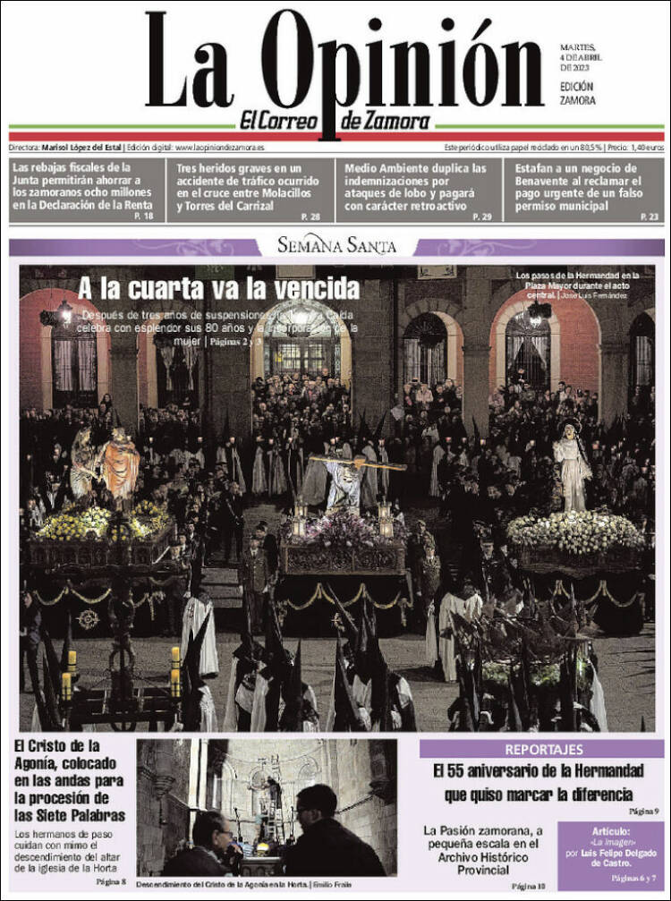 Portada de La Opinión - El Correo de Zamora (España)