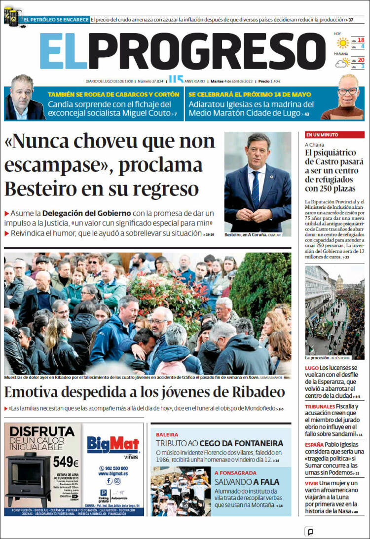 Portada de El Progreso (España)