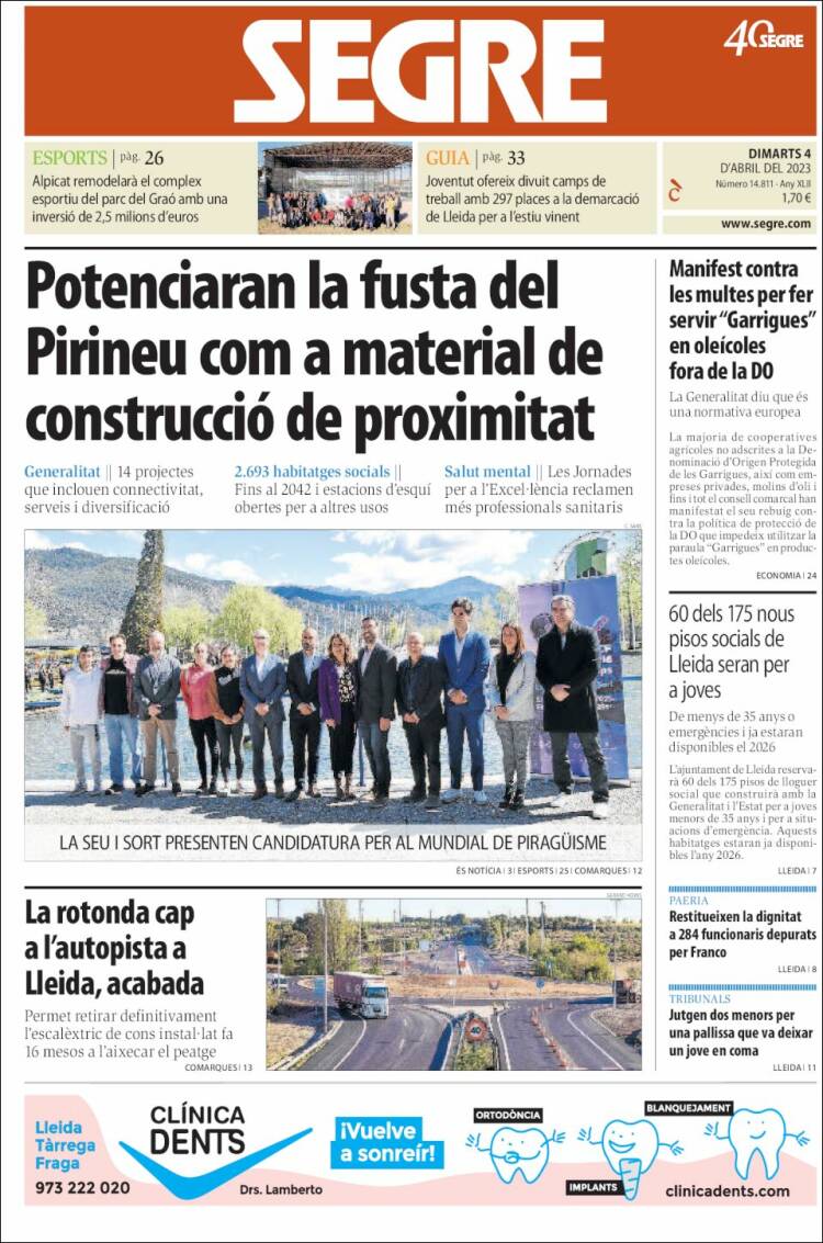 Portada de Segre (España)