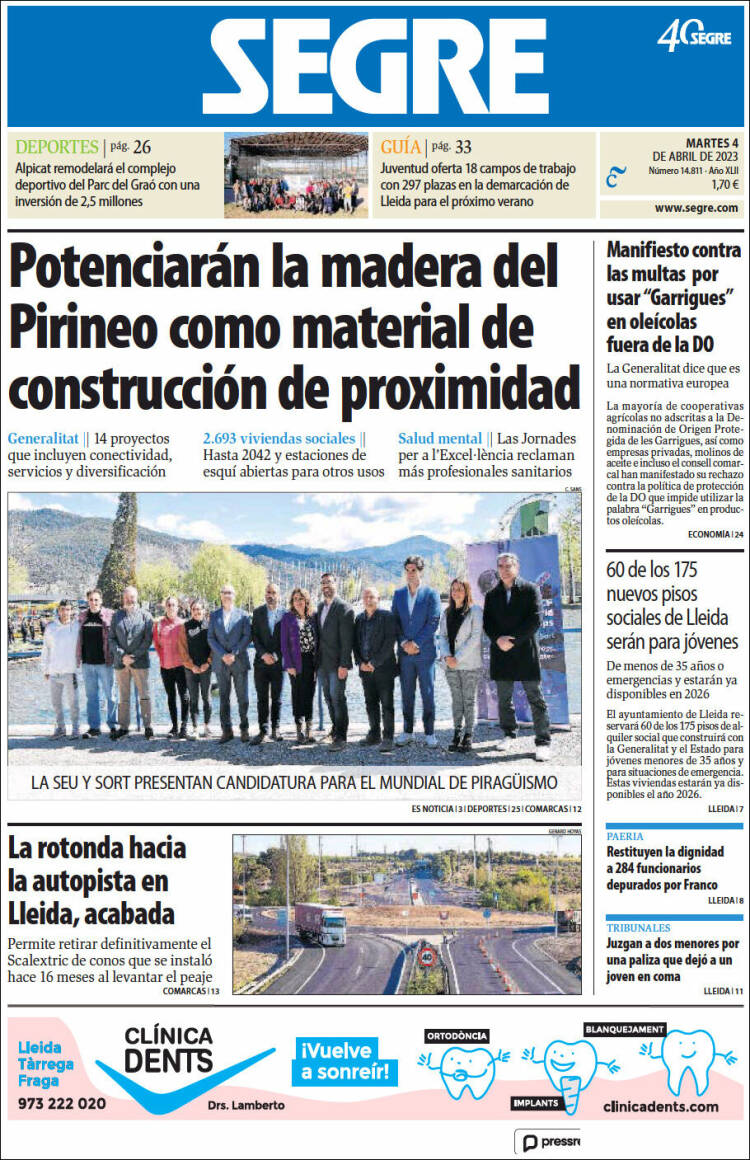 Portada de Segre  (España)