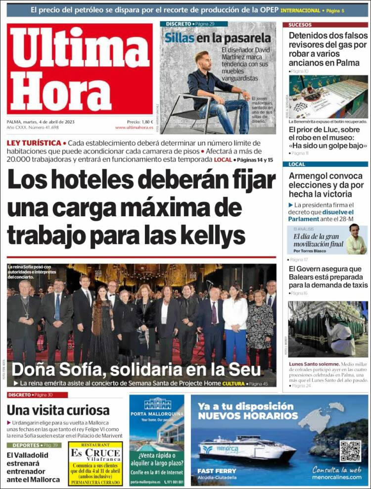 Portada de Última Hora (España)