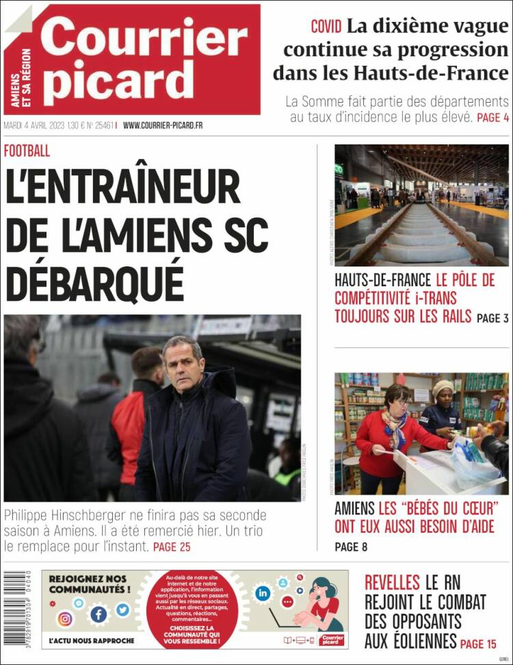Portada de Courrier Picard (Francia)