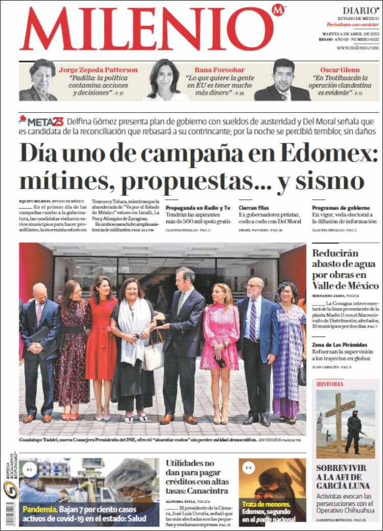 Portada de Milenio - Estado de México (M&eacute;xico)