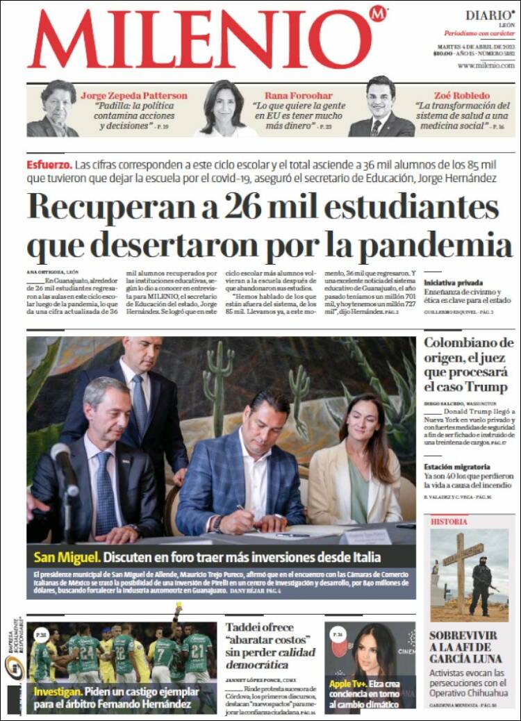 Portada de Milenio de León (M&eacute;xico)
