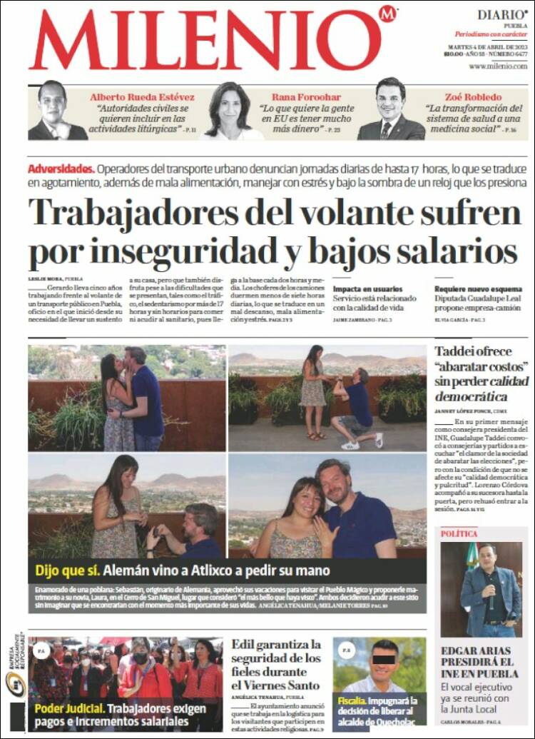 Portada de Milenio de Puebla (M&eacute;xico)
