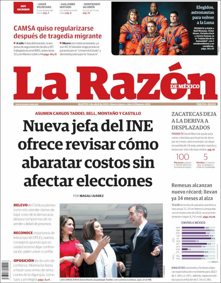 Portada de La Razón (M&eacute;xico)