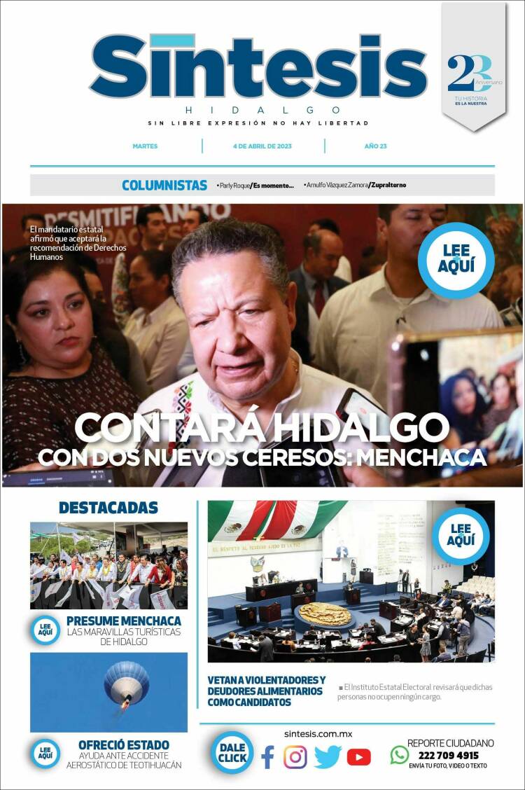 Portada de Sistesis - Hidalgo (M&eacute;xico)