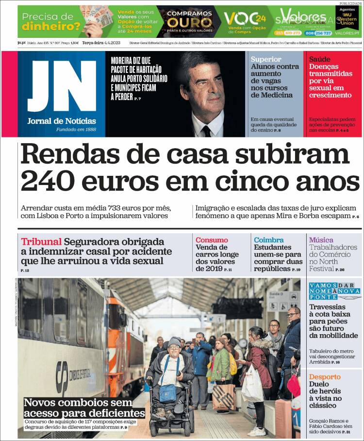 Portada de Jornal de Notícias (Portugal)