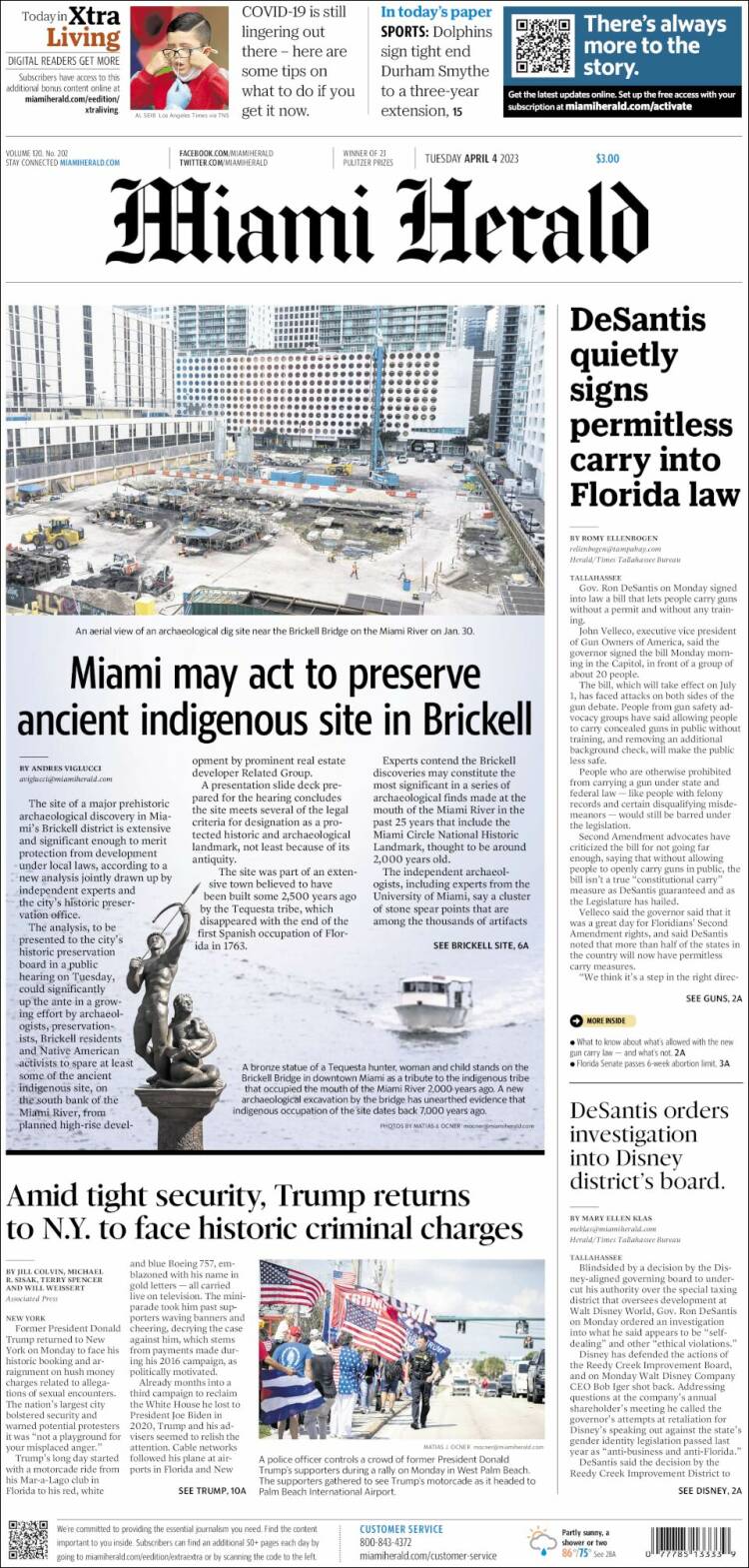 Portada de Miami Herald (USA)