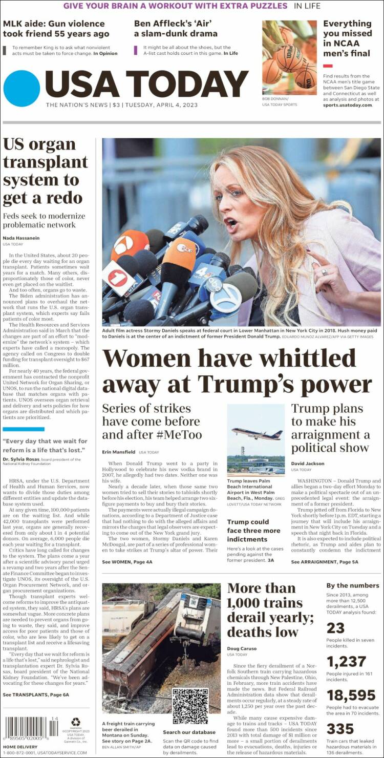 Portada de USA Today (USA)