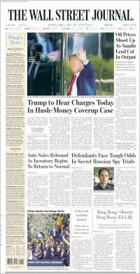 Portada de Wall Street Journal (USA)