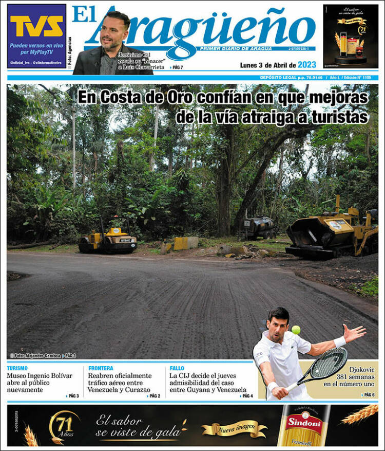 Portada de El Aragüeño (Venezuela)