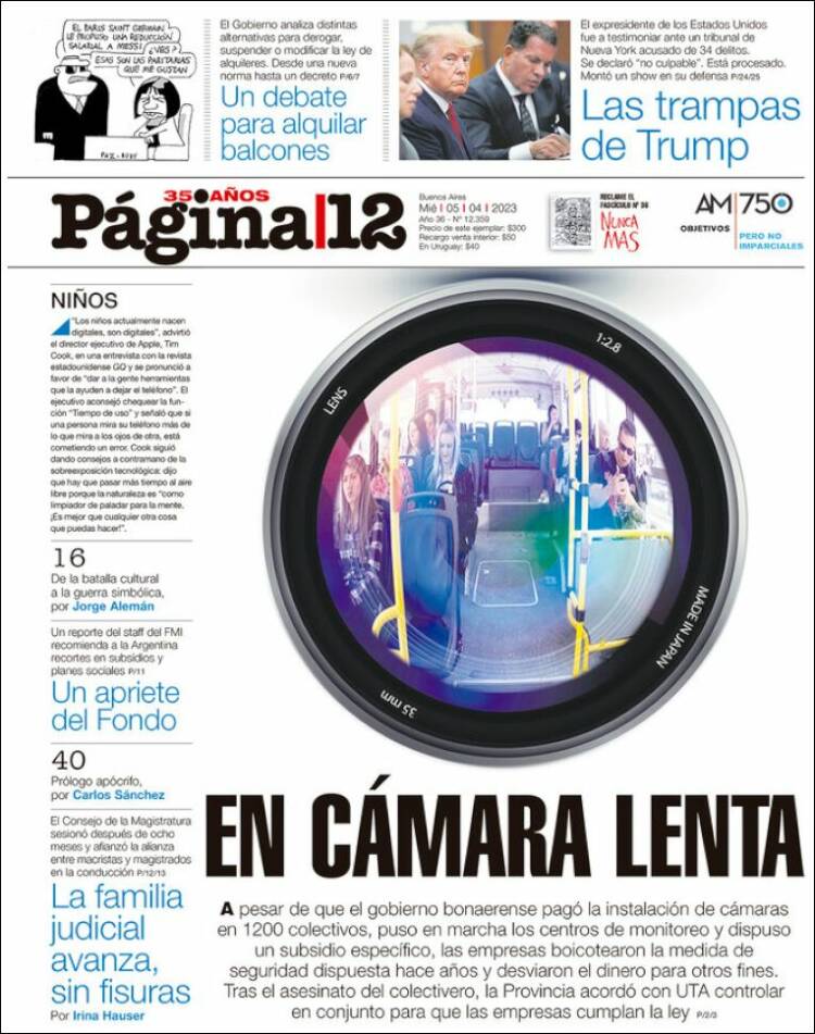 Portada de Página/12 (Argentina)