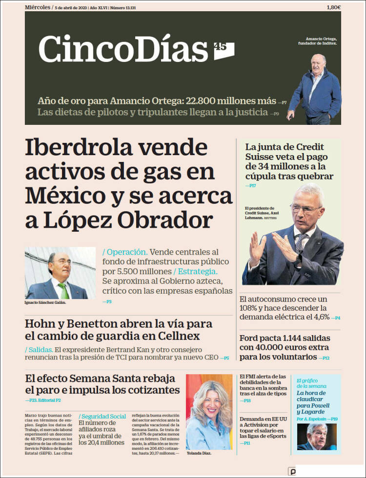 Portada de Cinco Días (Espa&ntilde;a)