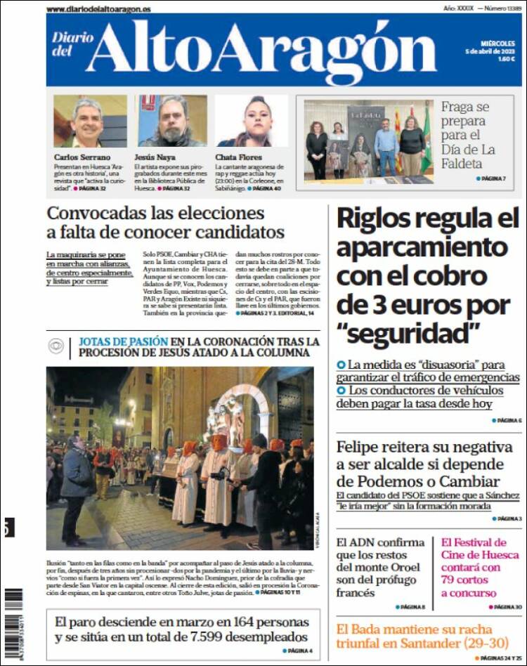 Portada de Diario del AltoAragón (España)
