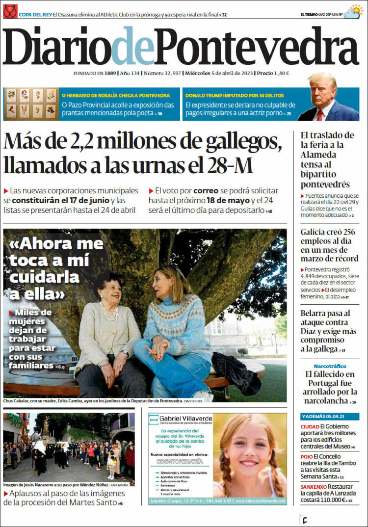 Portada de Diario de Pontevedra (España)