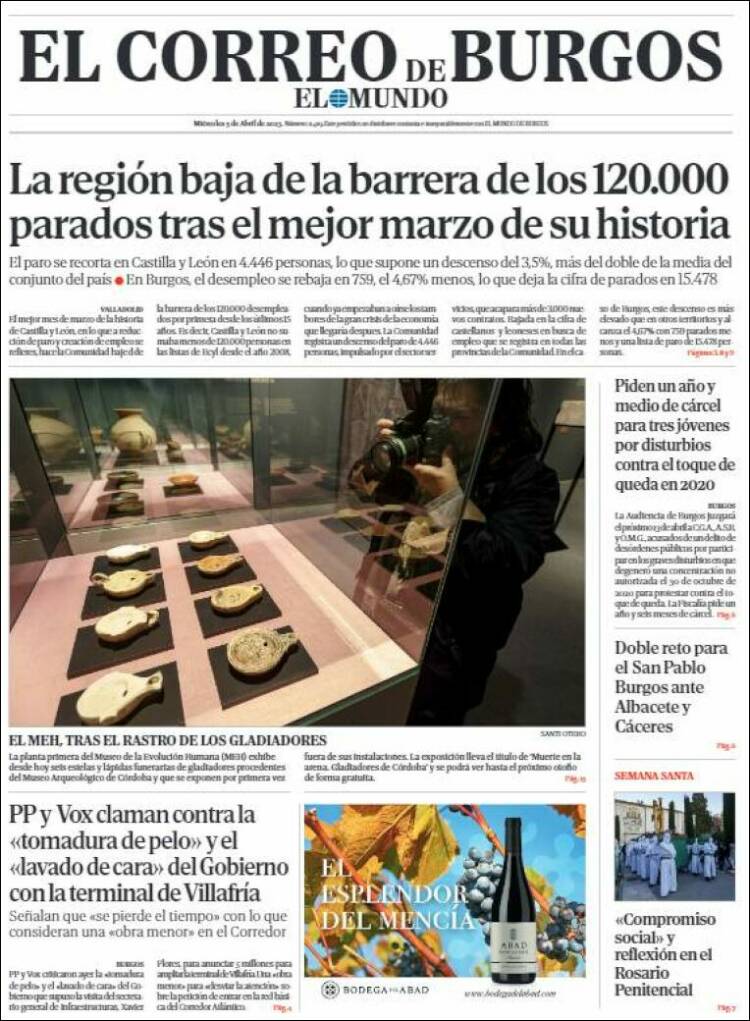 Portada de El Correo de Burgos (España)