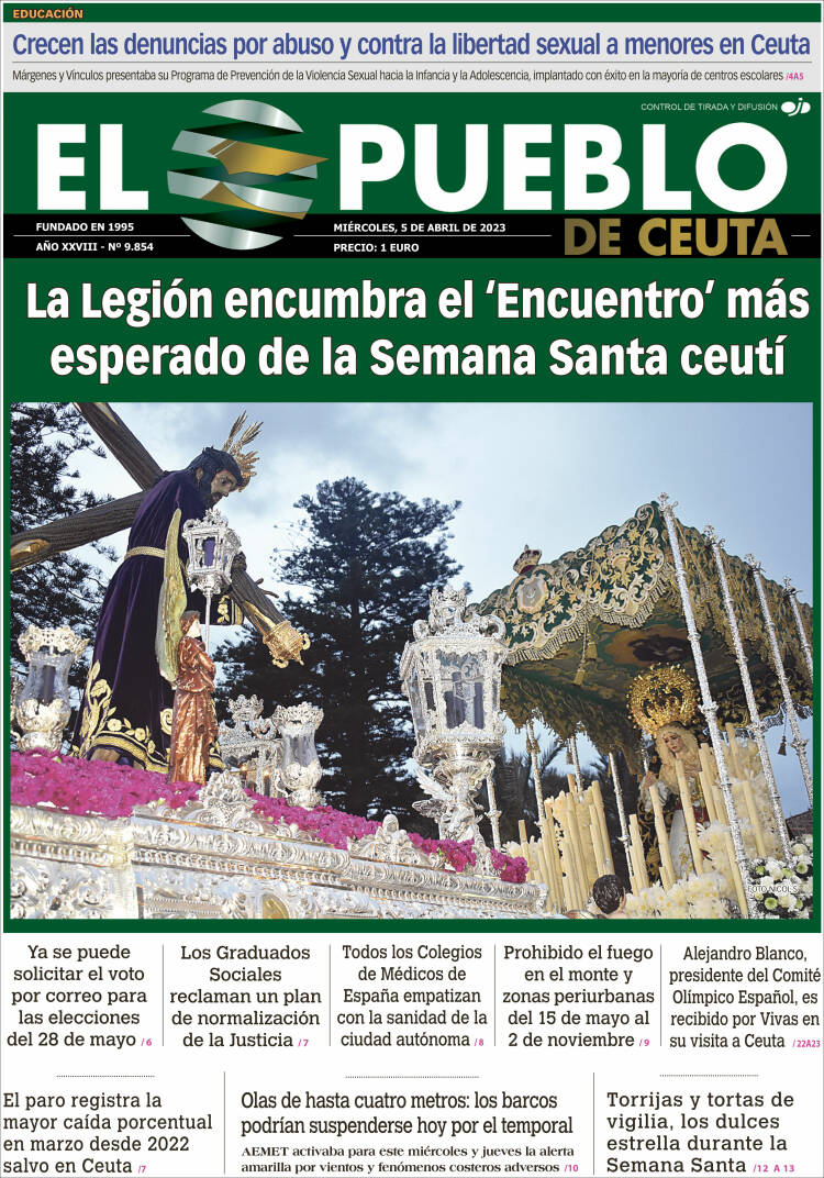 Portada de El Pueblo de Ceuta (España)