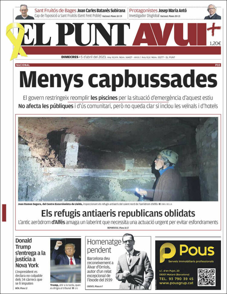 Portada de El Punt Avui (España)