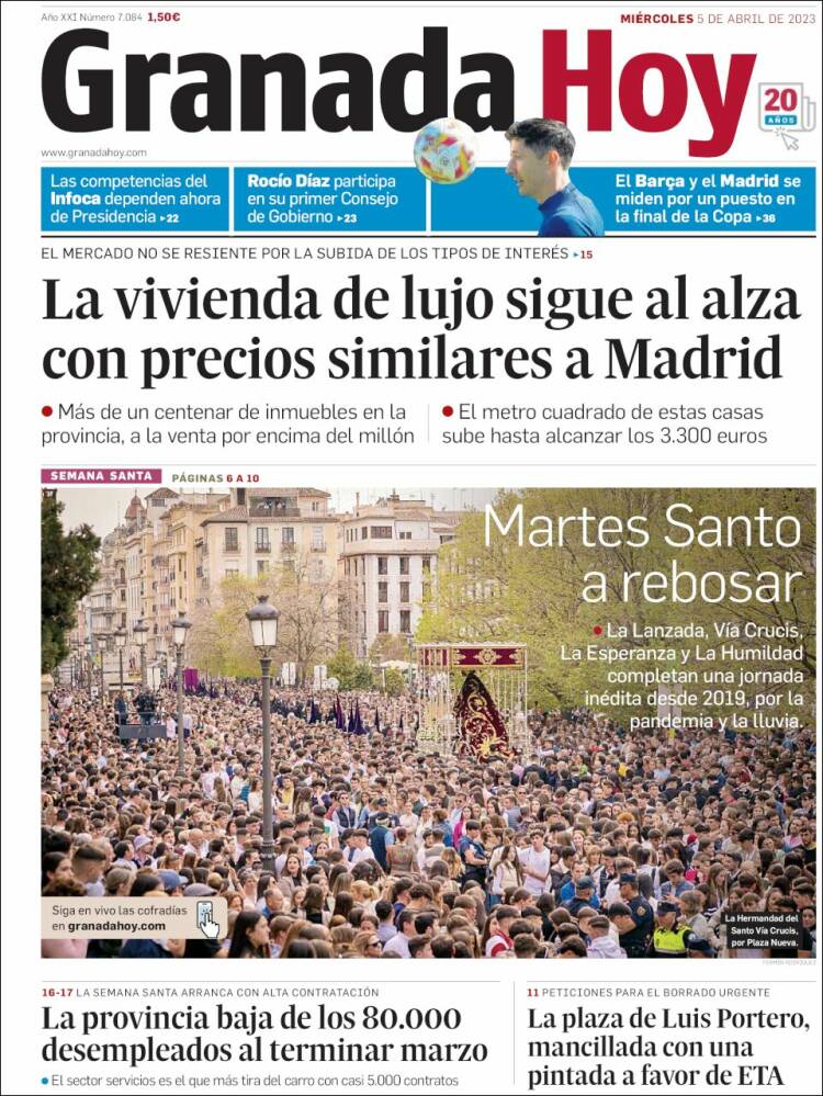Portada de Granada Hoy (España)