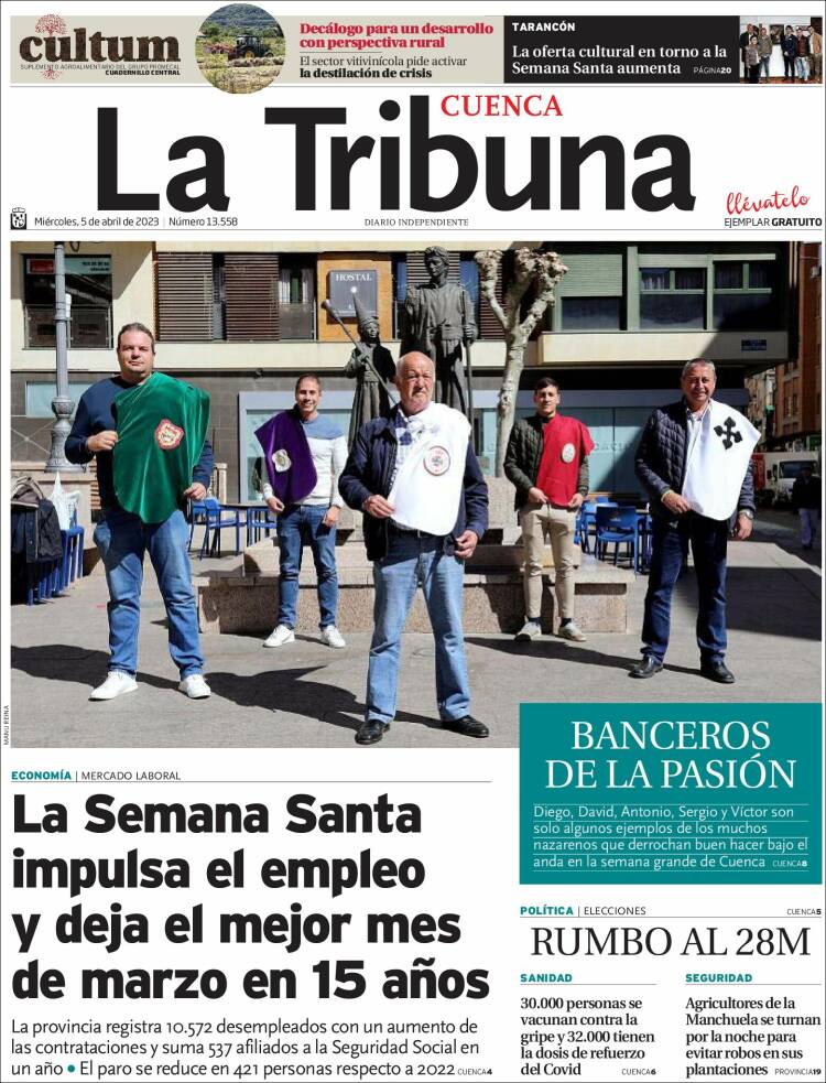 Portada de La Tribuna de Cuenca (España)