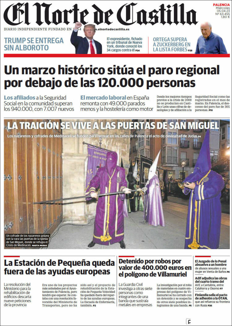 Portada de Norte de Castilla - Palencia (España)