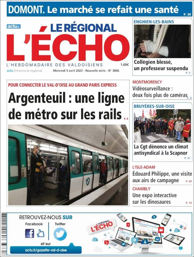 Portada de L'Echo de la Haute-Vienne (Francia)