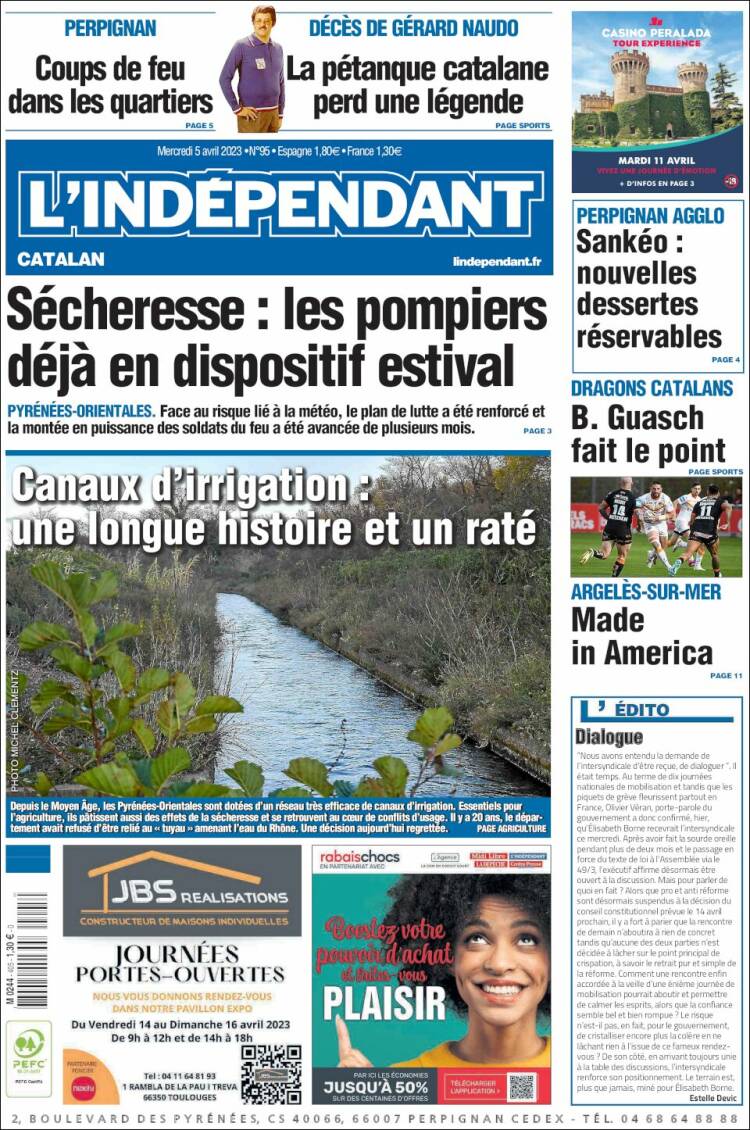 Portada de Le Indépendant (Francia)